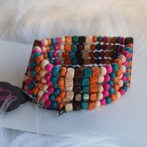 Paparazzi Colorful Beaded Bracelet Wood Multicolor